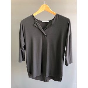 Business Casual 3/4 Sleeve Split Neck Blouse